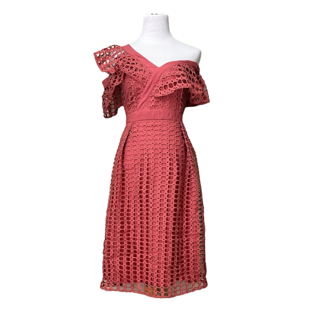 L’ATISTE by Amy Lace Off-Shoulder Dress Pink S